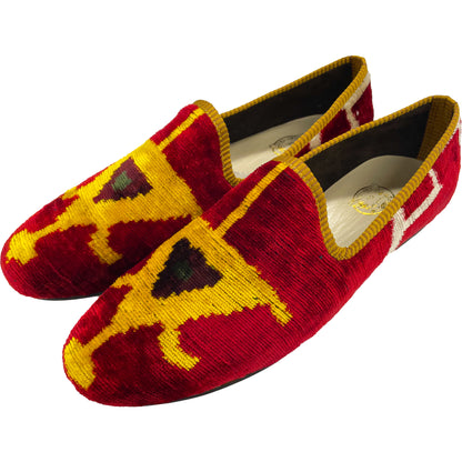 Wally Dug Co - Leather Sole Slippers - Colour: Red / Gold