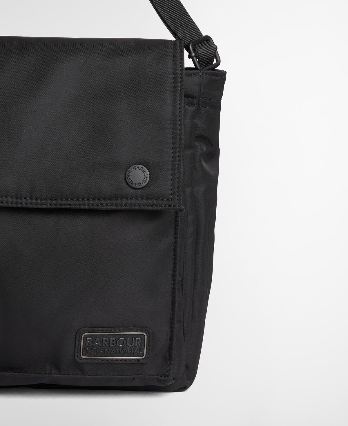 Barbour International Daleson Messenger Crossbody Bag in black - interior detail