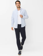 Brax Fabio IN 7-1153 chinos in Navy – styled model view