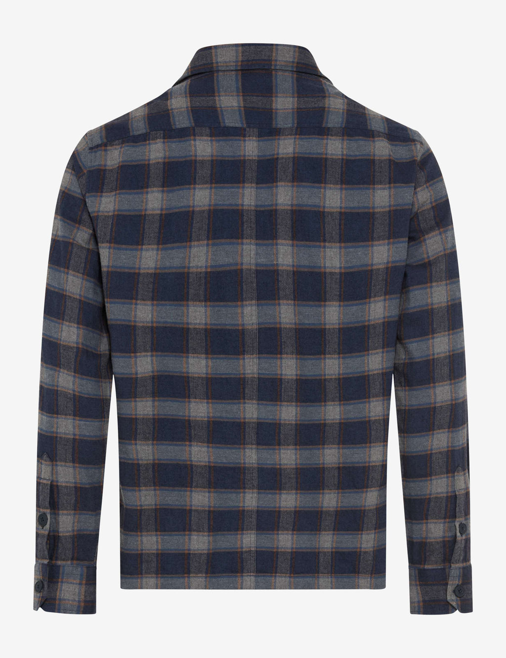 Brax Kay flannel overshirt in Navy - product back