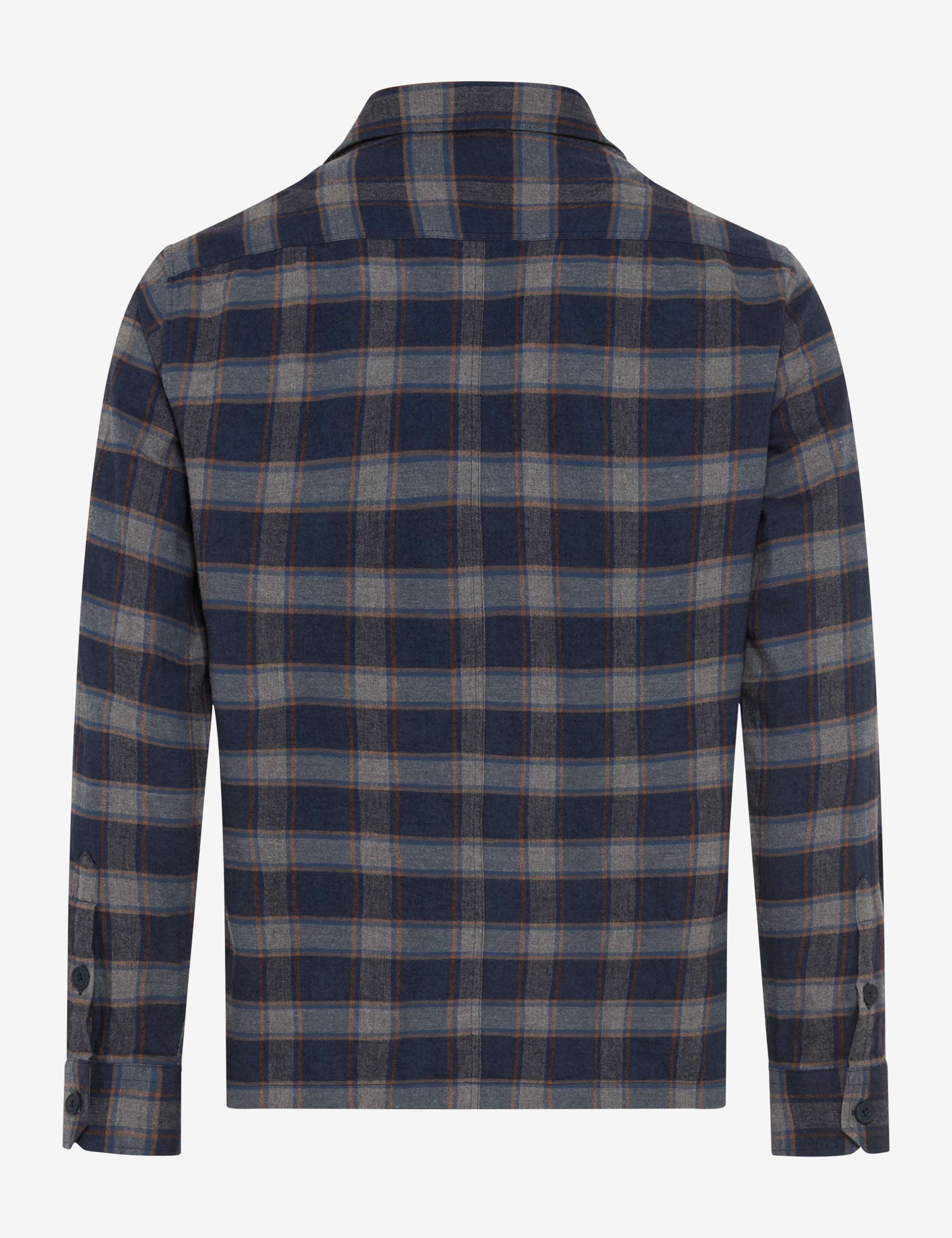 Brax Kay flannel overshirt in Navy - product back
