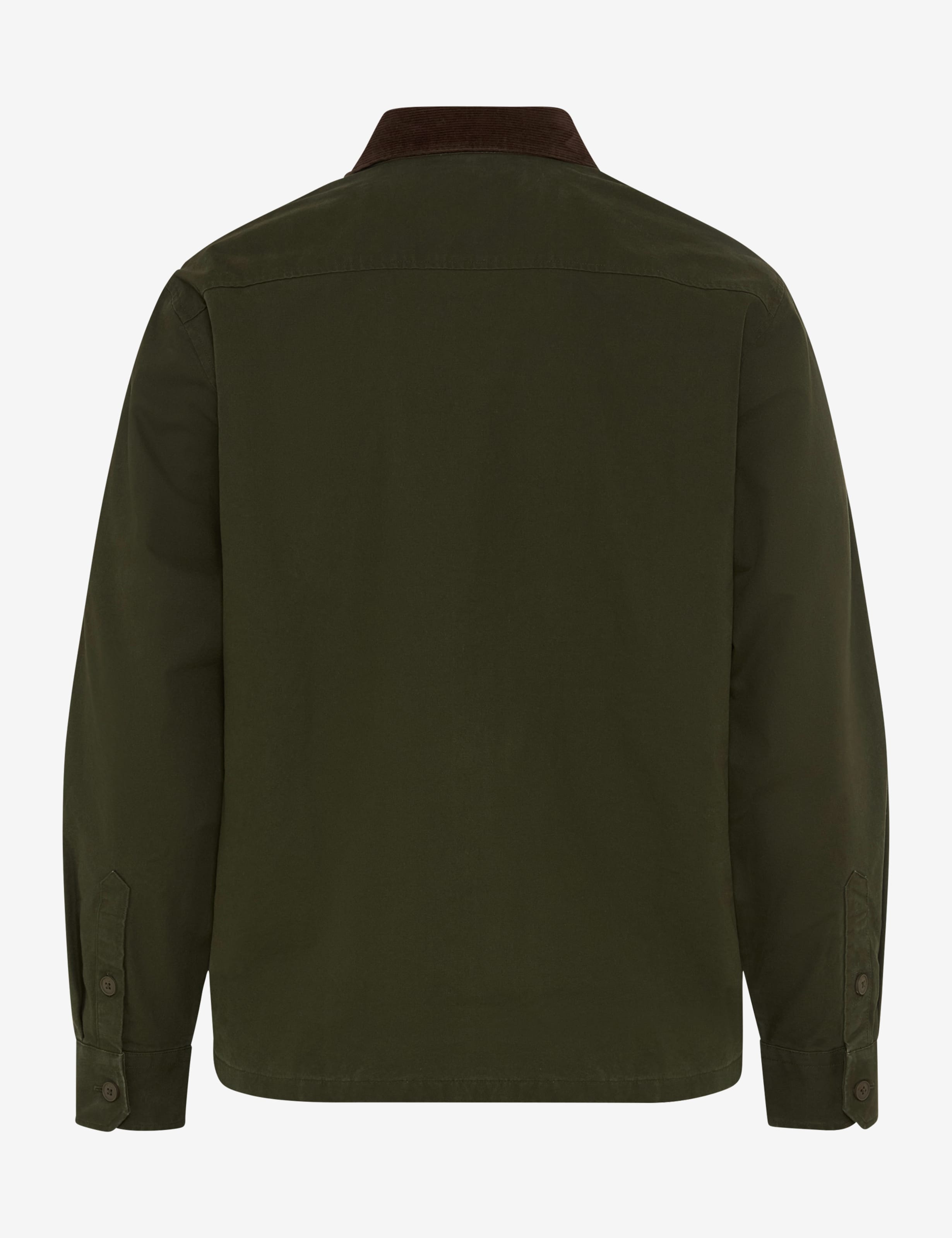 Brax Kay cord collar overshirt in Pine - product back