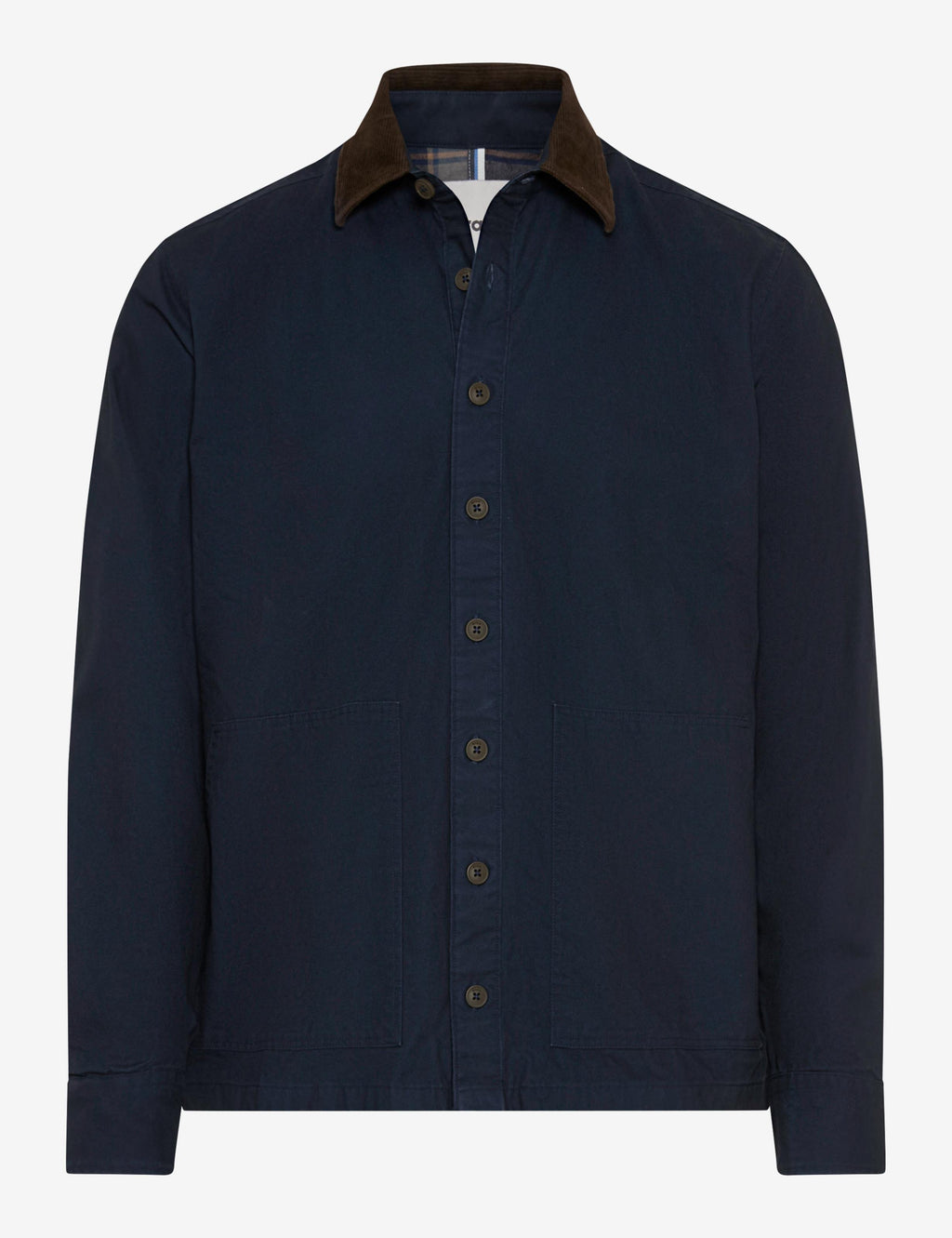 Brax Kay cord collar overshirt in Night Blue - product front
