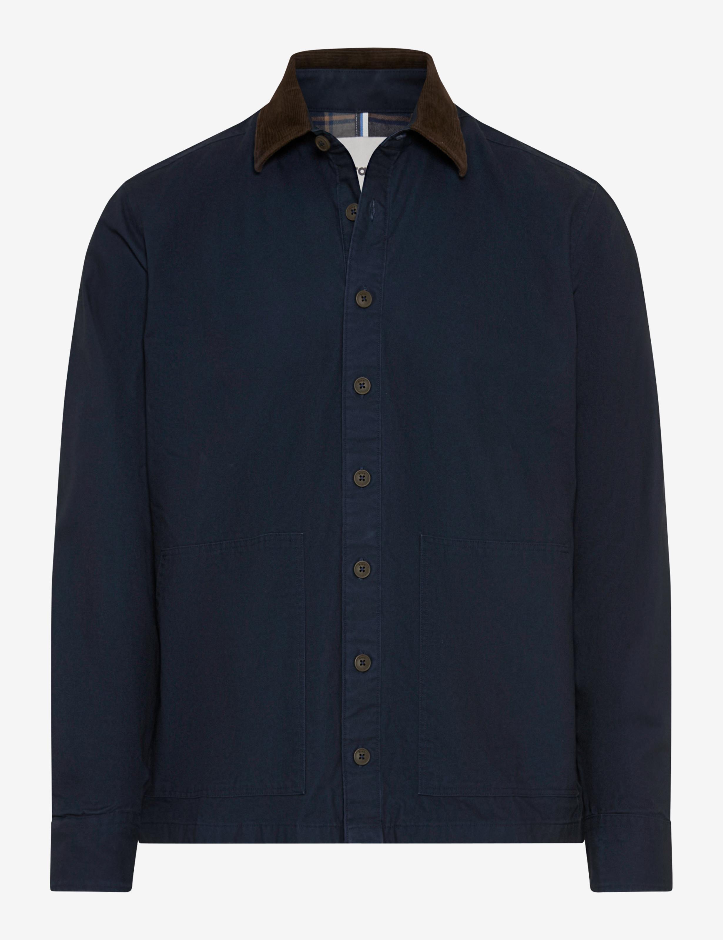 Brax Kay cord collar overshirt in Night Blue - product front