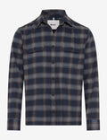 Brax Kay flannel overshirt in Navy - product front
