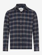 Brax Kay flannel overshirt in Navy - product front