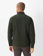 Brax Kay cord collar overshirt in Pine - model back