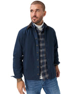 Brax Kay cord collar overshirt in Night Blue - model front