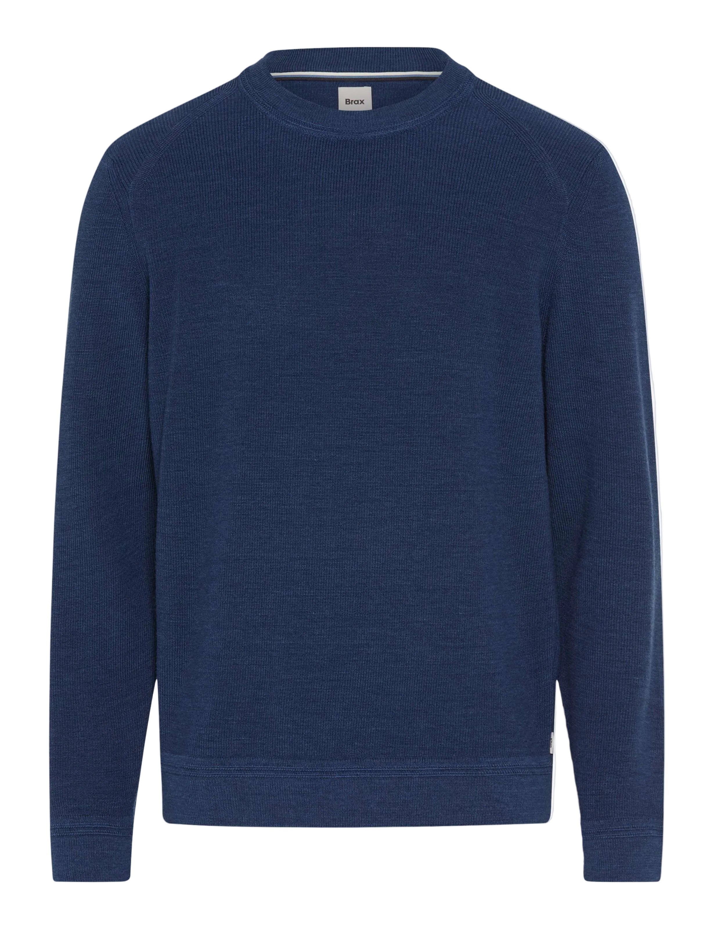 Brax Roy crew neck jumper in Steel Blue - product front