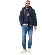 Brax Roy crew neck jumper in Plum - outfit view