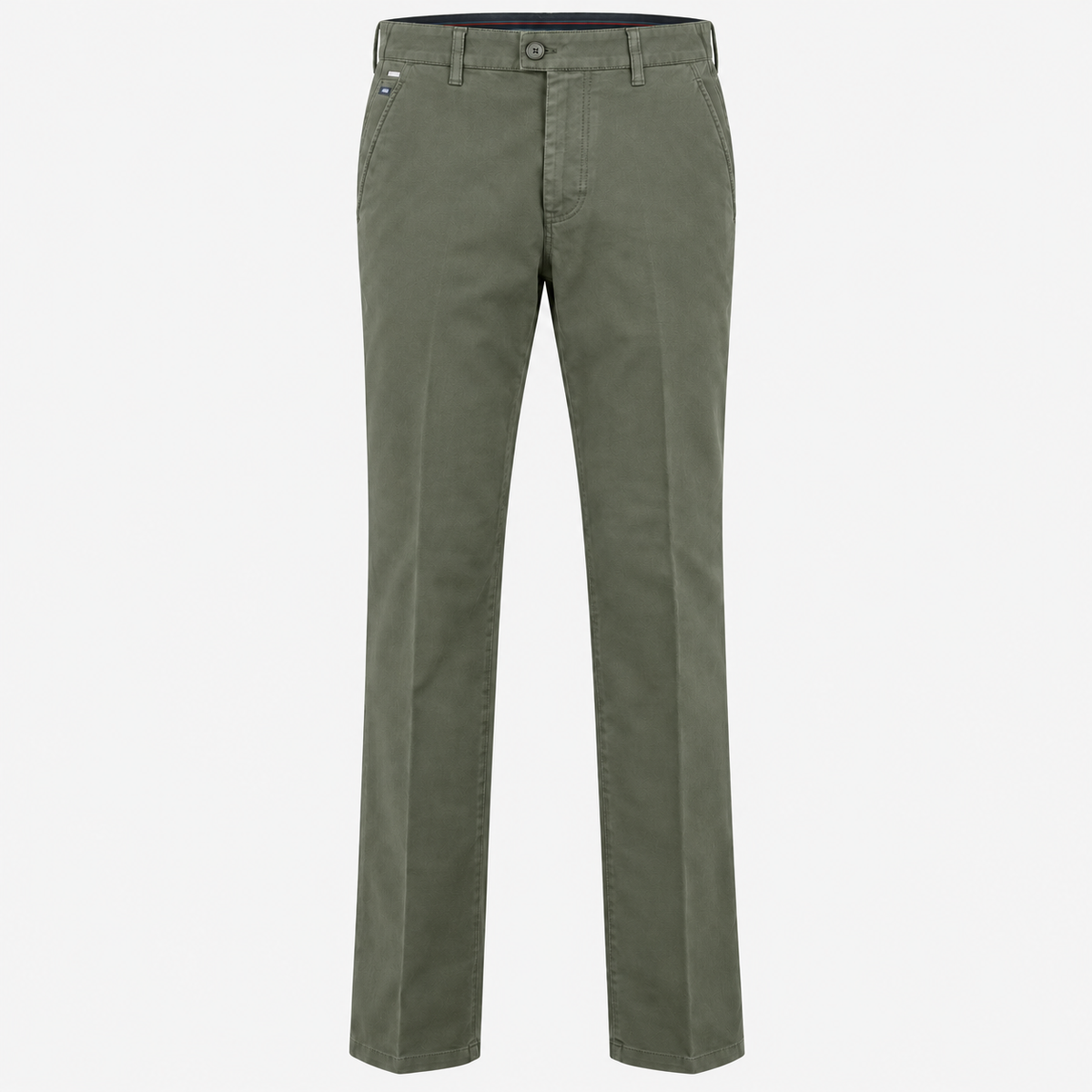 Brühl Leeds Stretch Cotton Chinos in Green – front product view