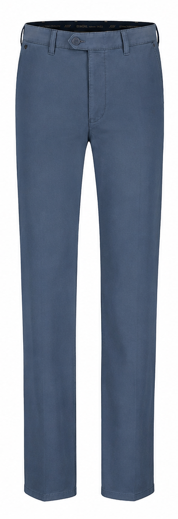 Brühl Parma B Stretch Cotton Chinos in Blue 650 – front view
