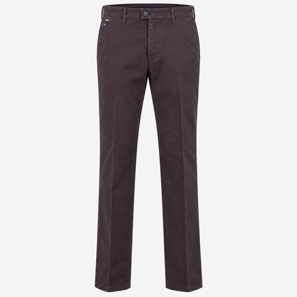 Brühl Parma B Cotton-Blend Chinos in Maroon – front product view