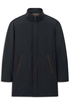 Bugatti Stand Collar Poplin Coat in navy – front view