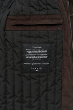 Brown Zip and Button Blouson Jacket – fastening detail