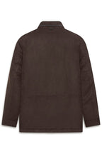 Brown Zip and Button Blouson Jacket – back view