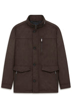 Brown Zip and Button Blouson Jacket – front view