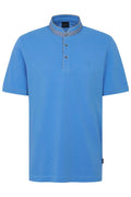 Bugatti Stand Collar Polo Shirt in Blue