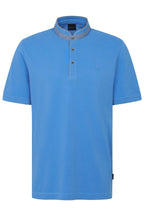 Bugatti Stand Collar Polo Shirt in Blue