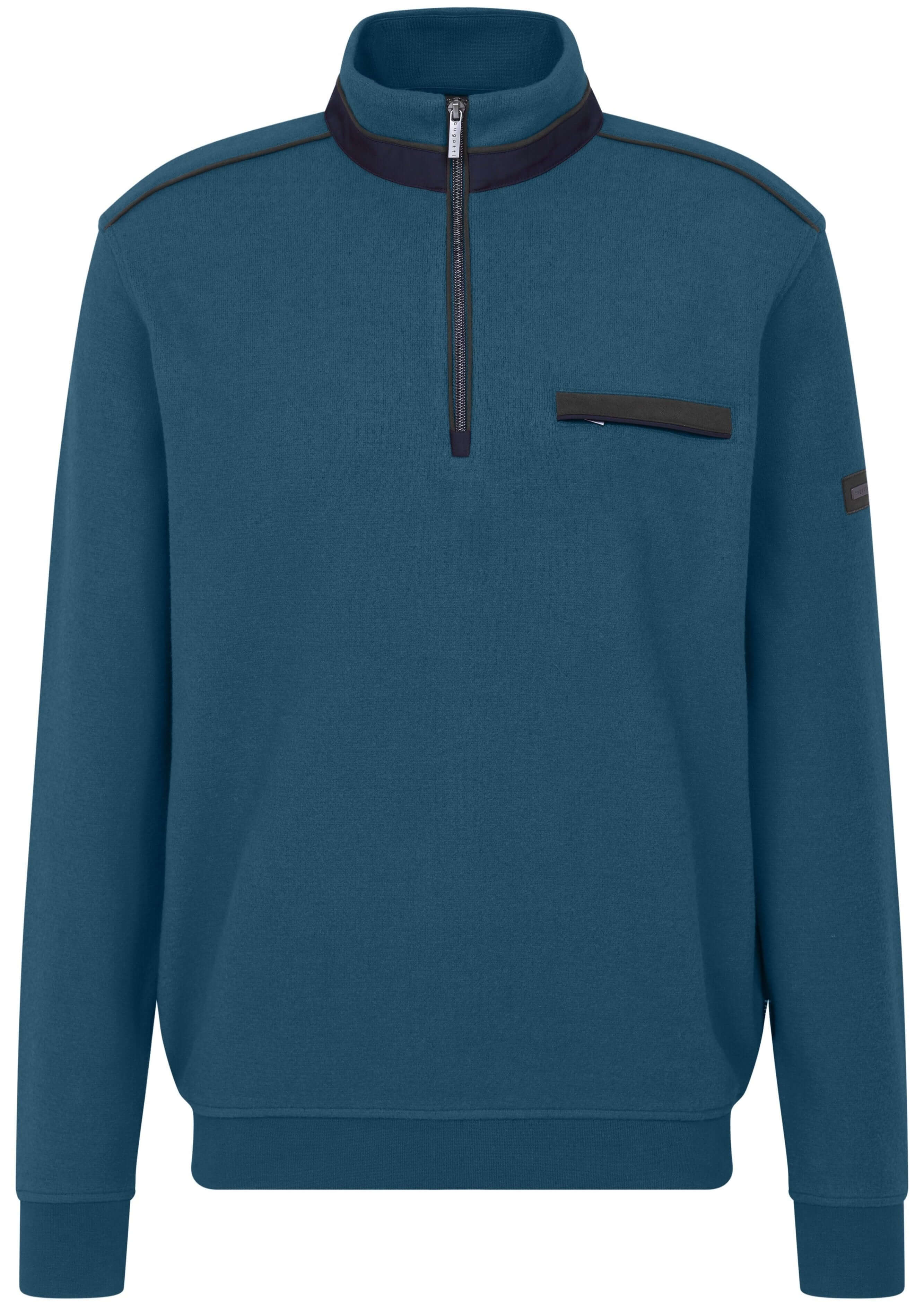 Bugatti - 1/4 Zip Pullover - Colour: Petrol Blue