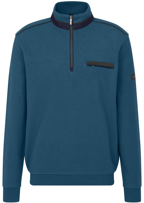 Bugatti - 1/4 Zip Pullover - Colour: Petrol Blue