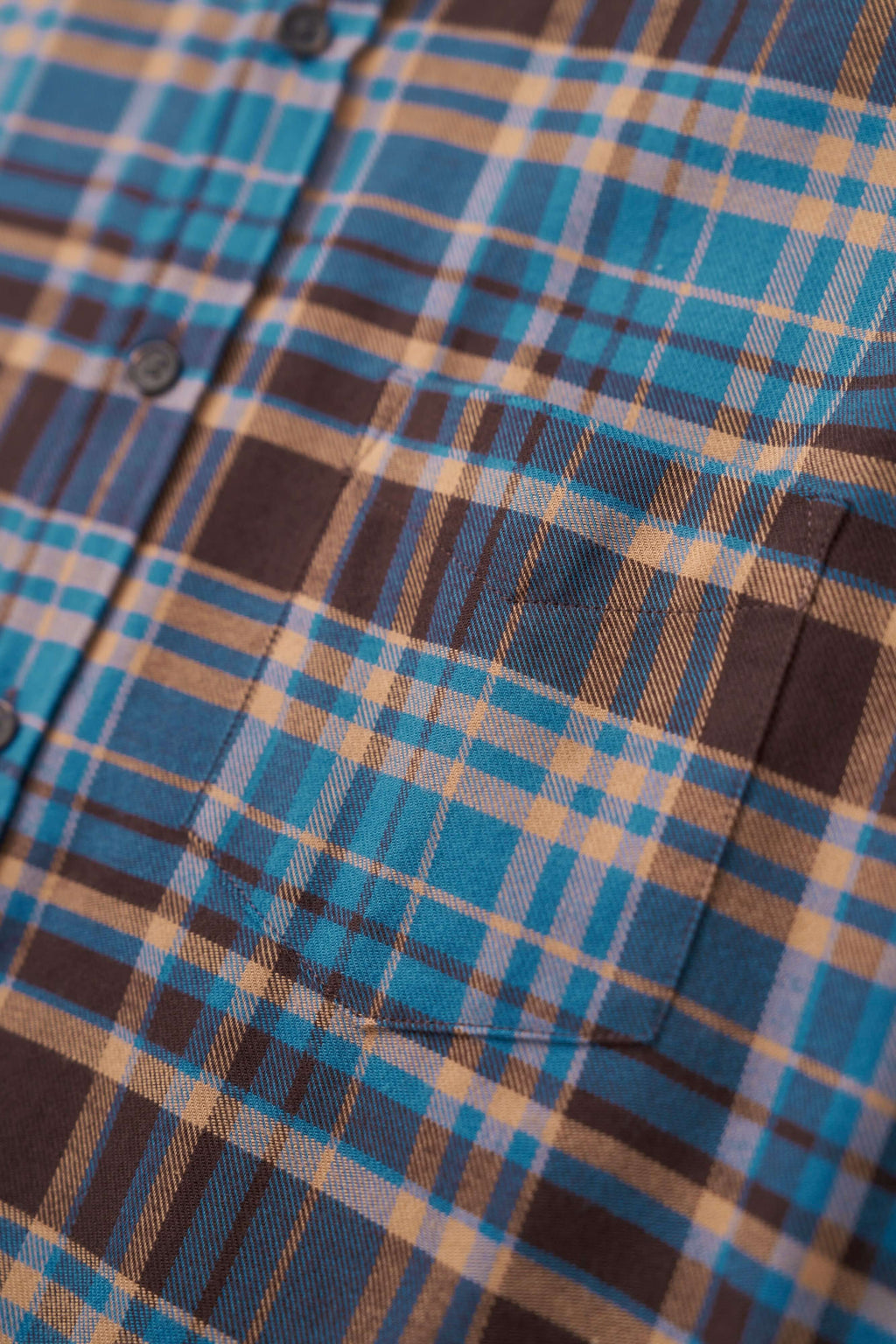 Bugatti - Check Shirt - Colour: Petrol / Brown