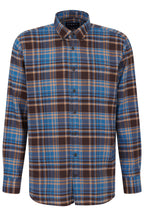 Bugatti - Check Shirt - Colour: Petrol / Brown