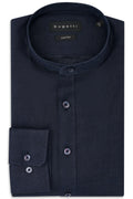 Linen Stand Collar Shirt