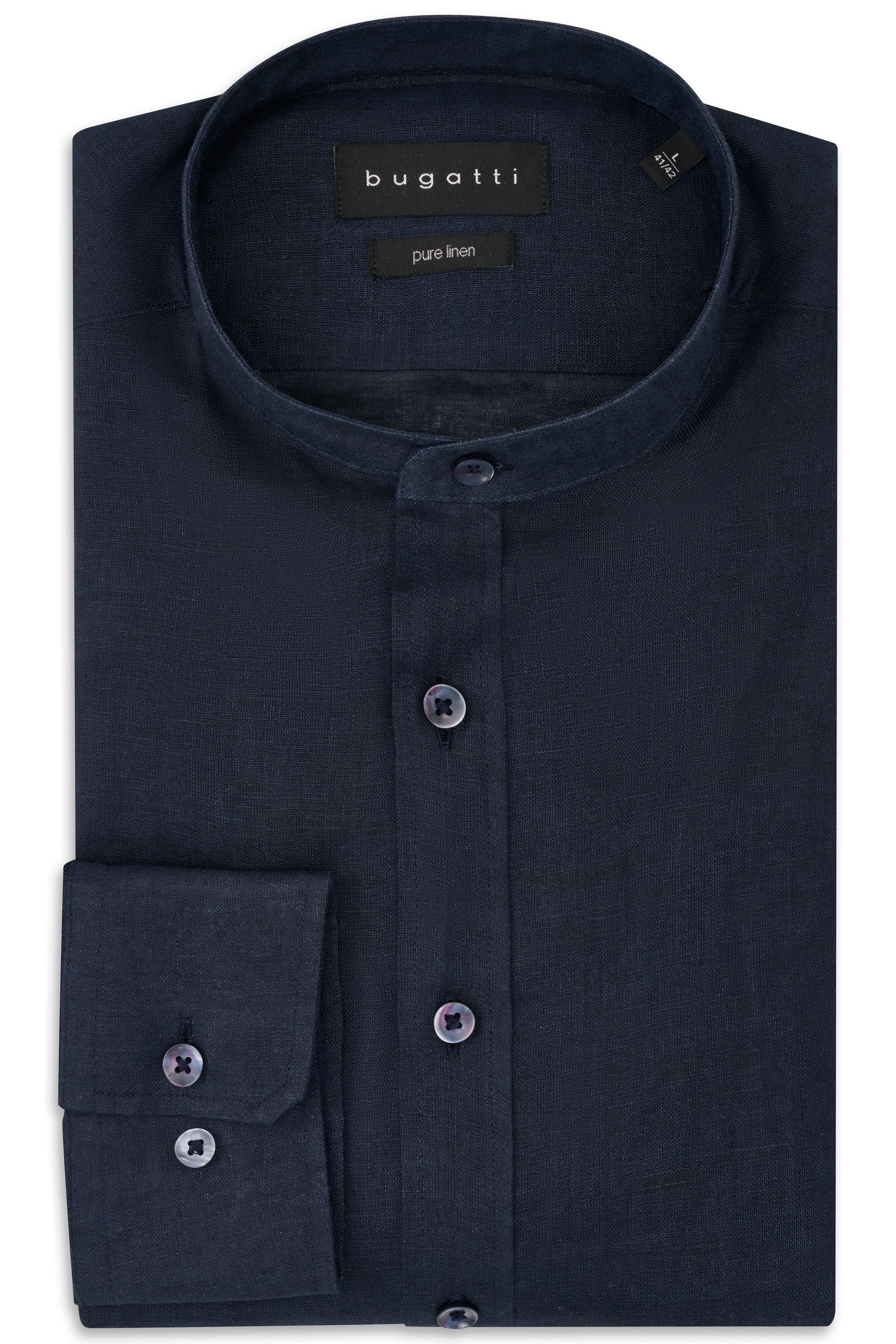 Linen Stand Collar Shirt