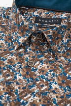 Bugatti - Print Shirt - Colour: Brown / Blue