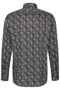 Bugatti - Print Shirt - Colour: Brown / Blue