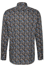 Bugatti - Print Shirt - Colour: Brown / Blue
