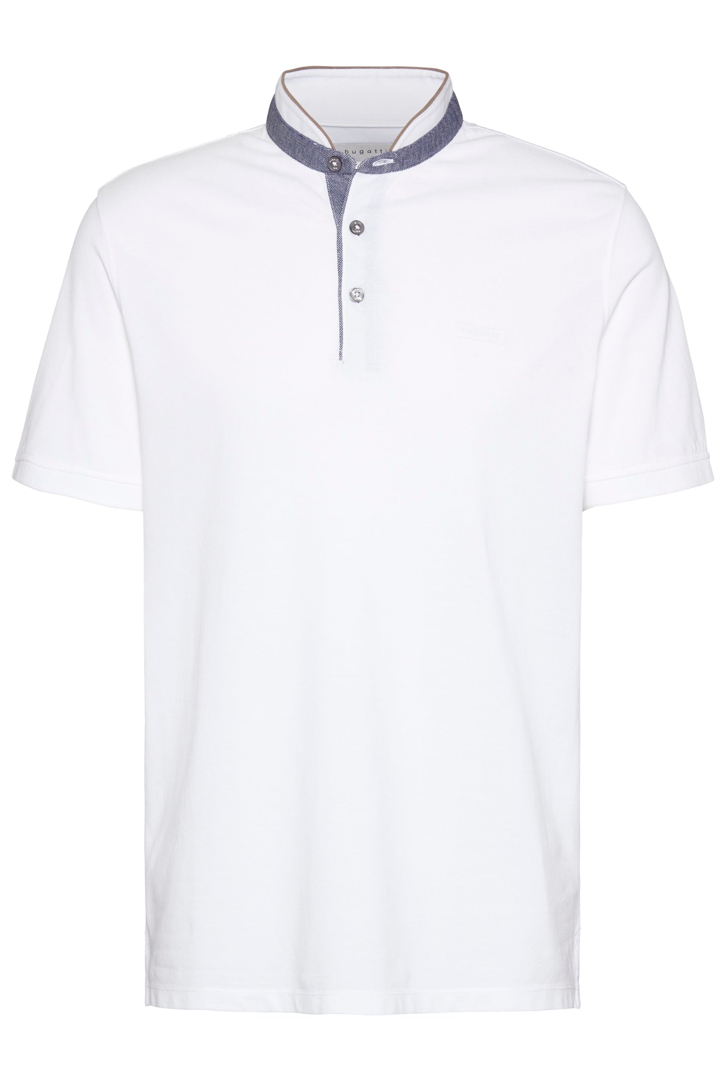 Bugatti - Stand Collar Polo Shirt - Colour: White