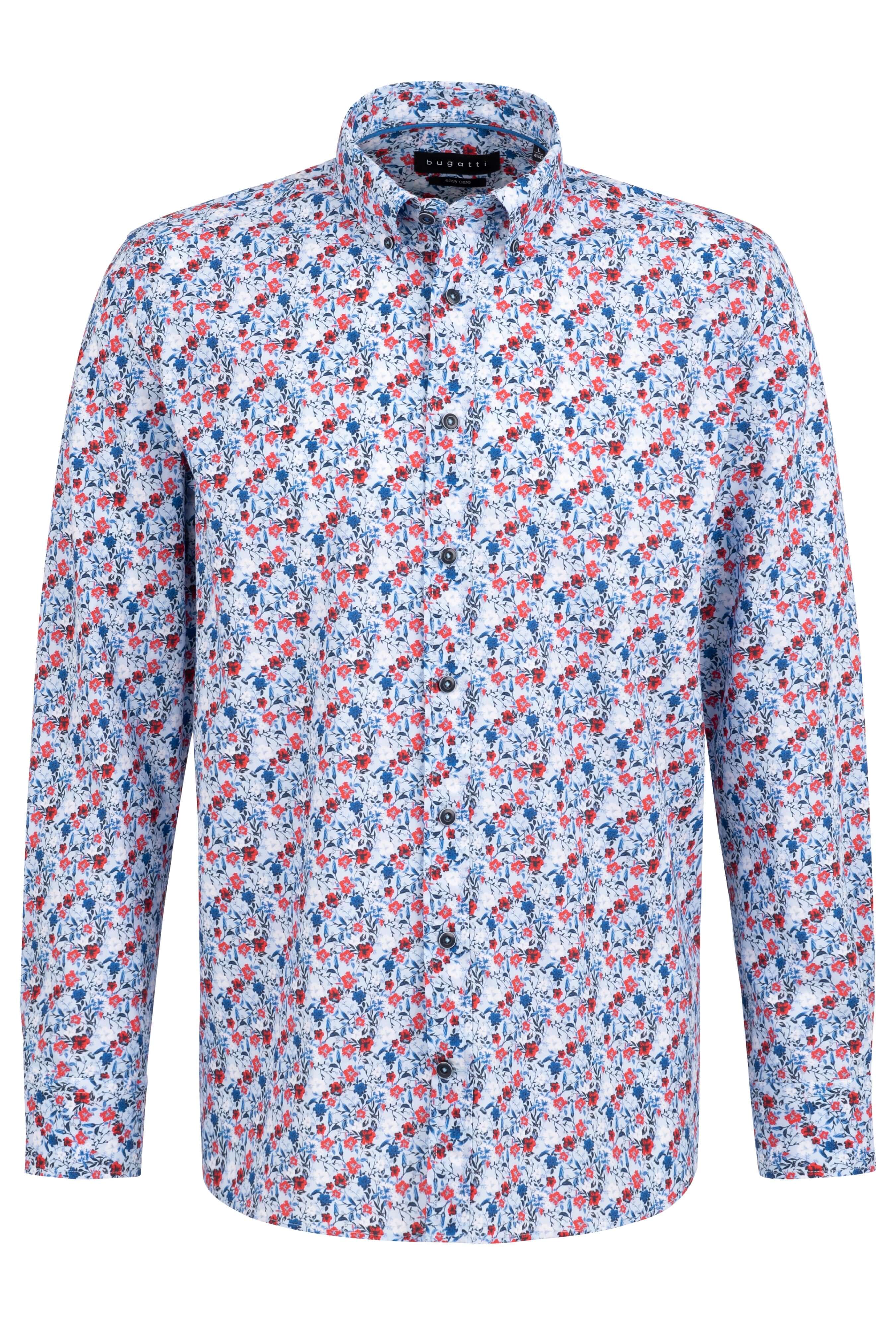 Bugatti - Floral Print Shirt - Colour: Sky