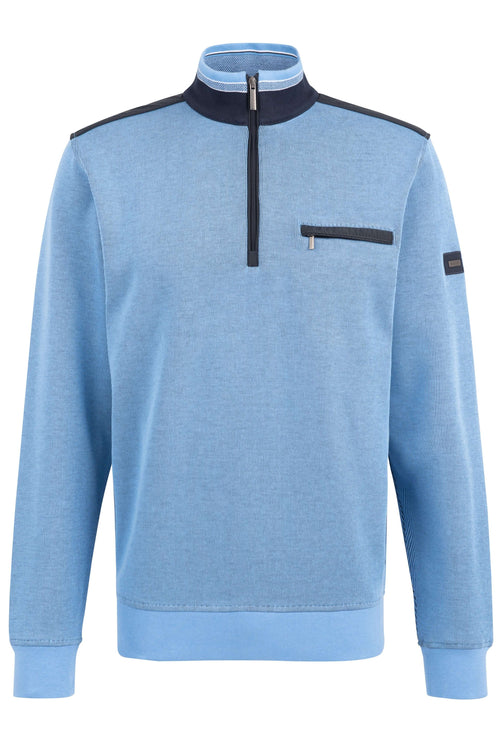Bugatti - 1/4 Zip Pullover - Colour: Sky