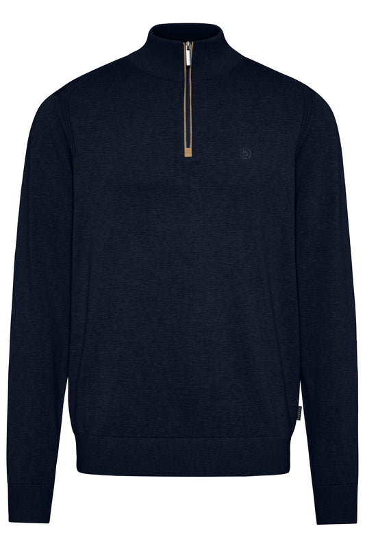 Bugatti - Fine Cotton 1/4 Zip Pullover - Colour: Navy