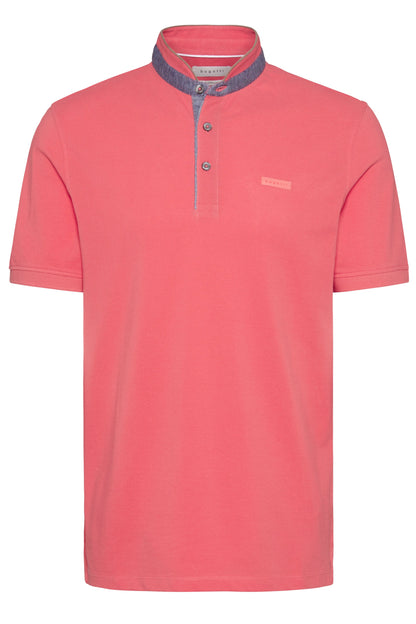 Bugatti - Stand Collar Polo Shirt - Colour: Coral