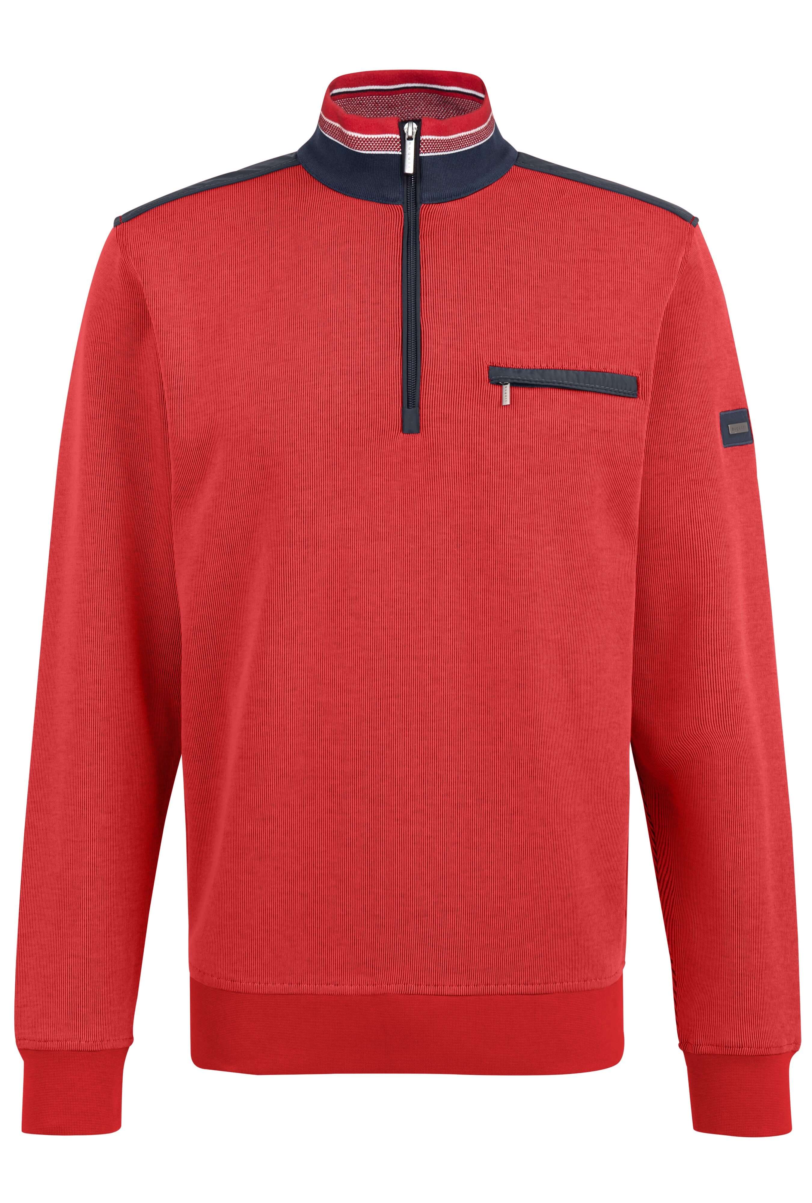 Bugatti - 1/4 Zip Pullover - Colour: Red