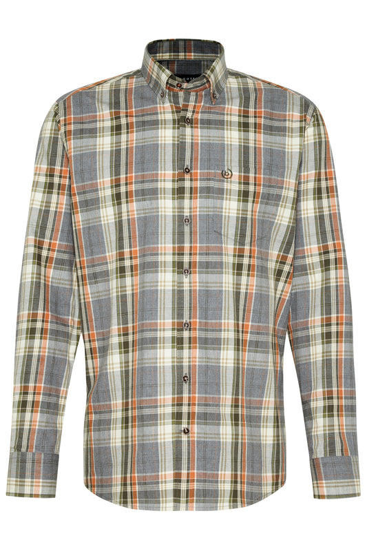 Bugatti - Check Shirt - Colour: Tan