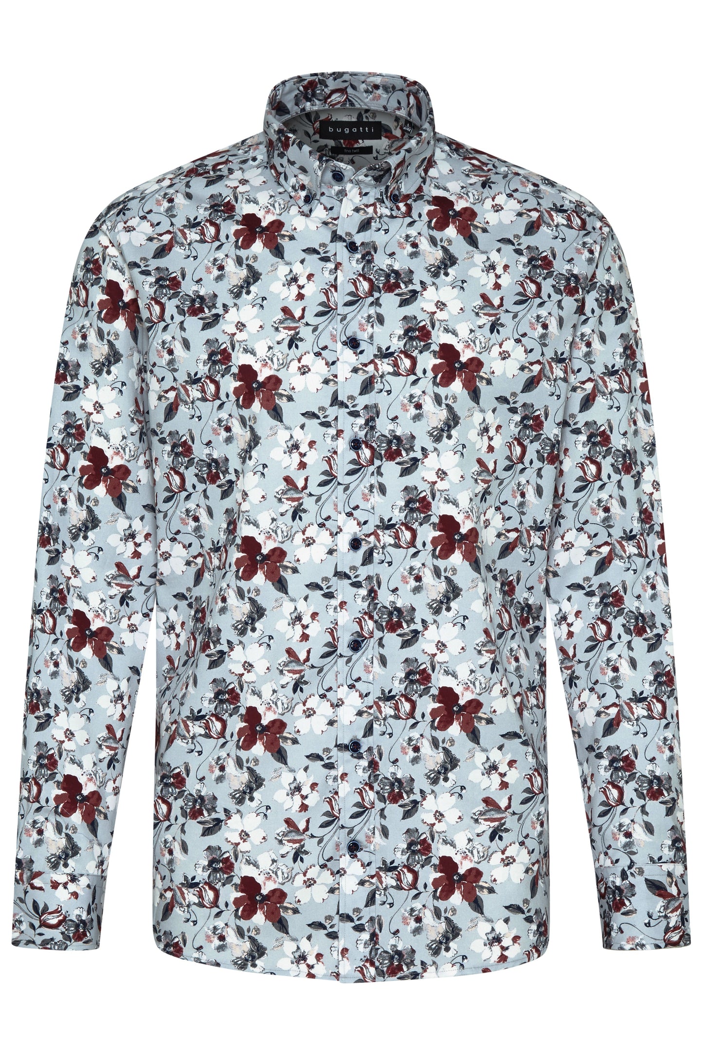 Bugatti - Floral Print Shirt - Colour: Grey Print