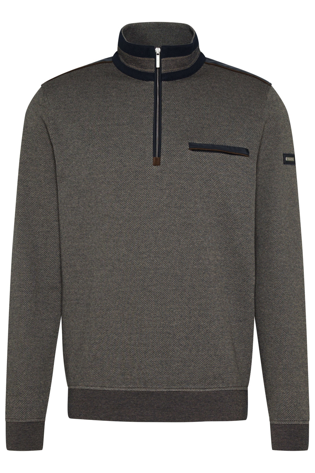 Bugatti - 1/4 Zip Pullover - Colour: Brown