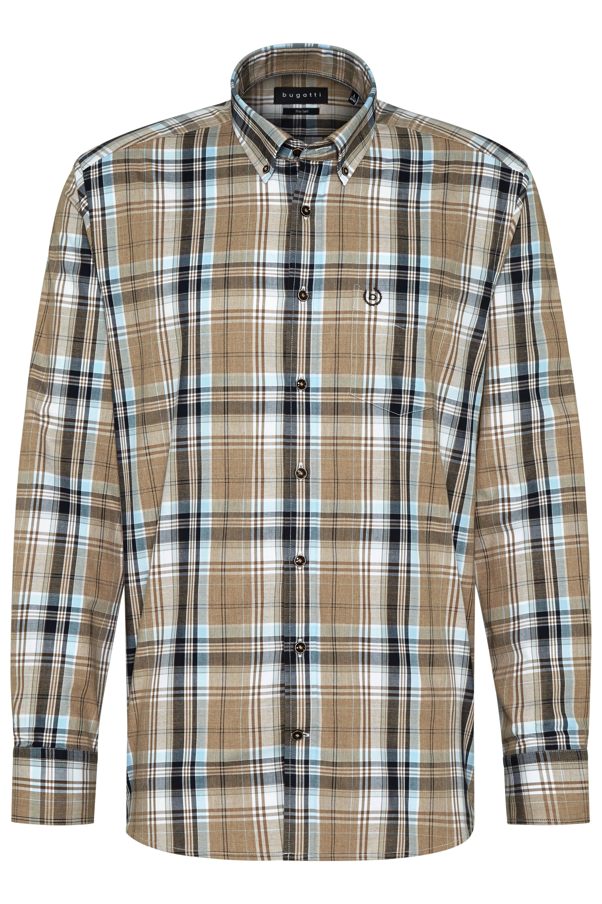 Bugatti - Check Shirt - Colour: Camel