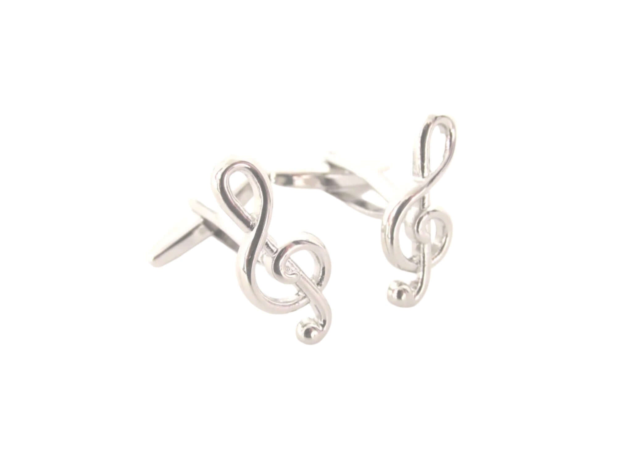 Van Buck treble clef cufflinks – front view
