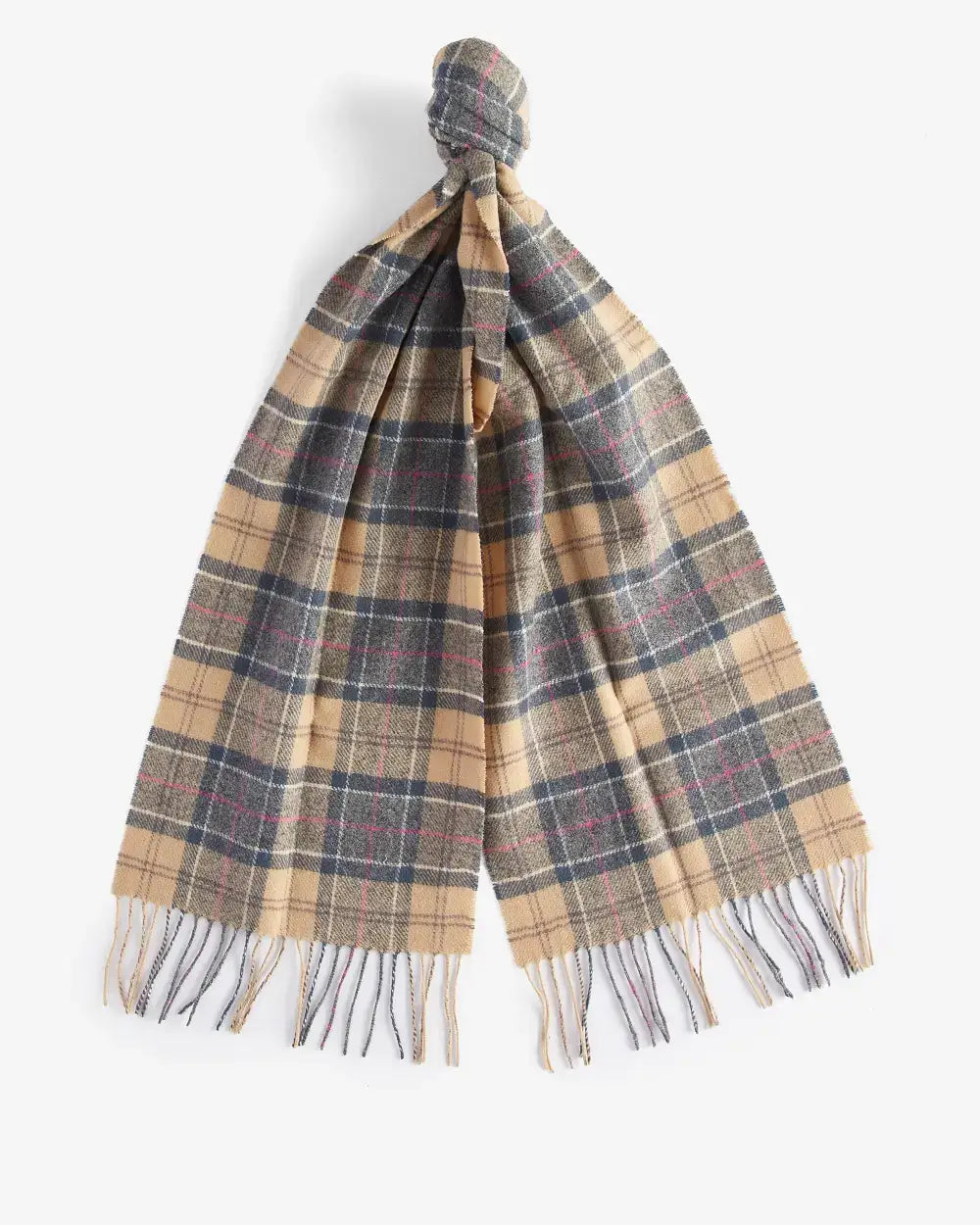 Barbour lambswool tartan scarf in Dress Tartan, full view