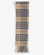 Barbour Dress Tartan lambswool scarf, weave and fringe detail
