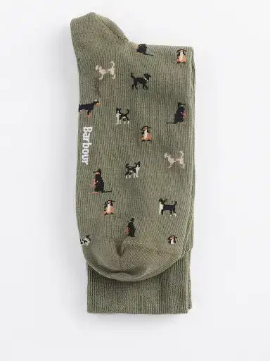 Barbour Mavin dog socks, ribbed cuff detail