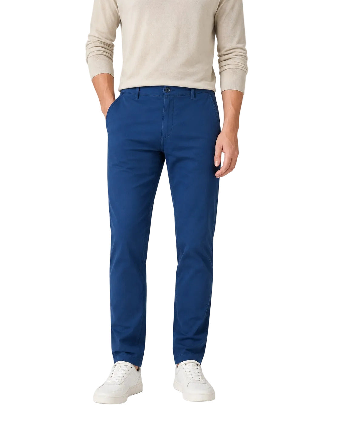 Meyer Silverstone chinos in Navy – front model view
