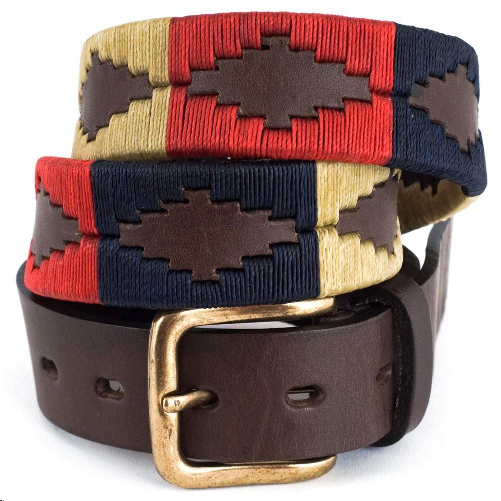 Pioneros - Polo Belt | 3 Colour - Colour: Navy with Red & Cream