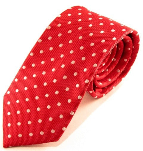 Van Buck - Spot Tie - Colour: Red/White