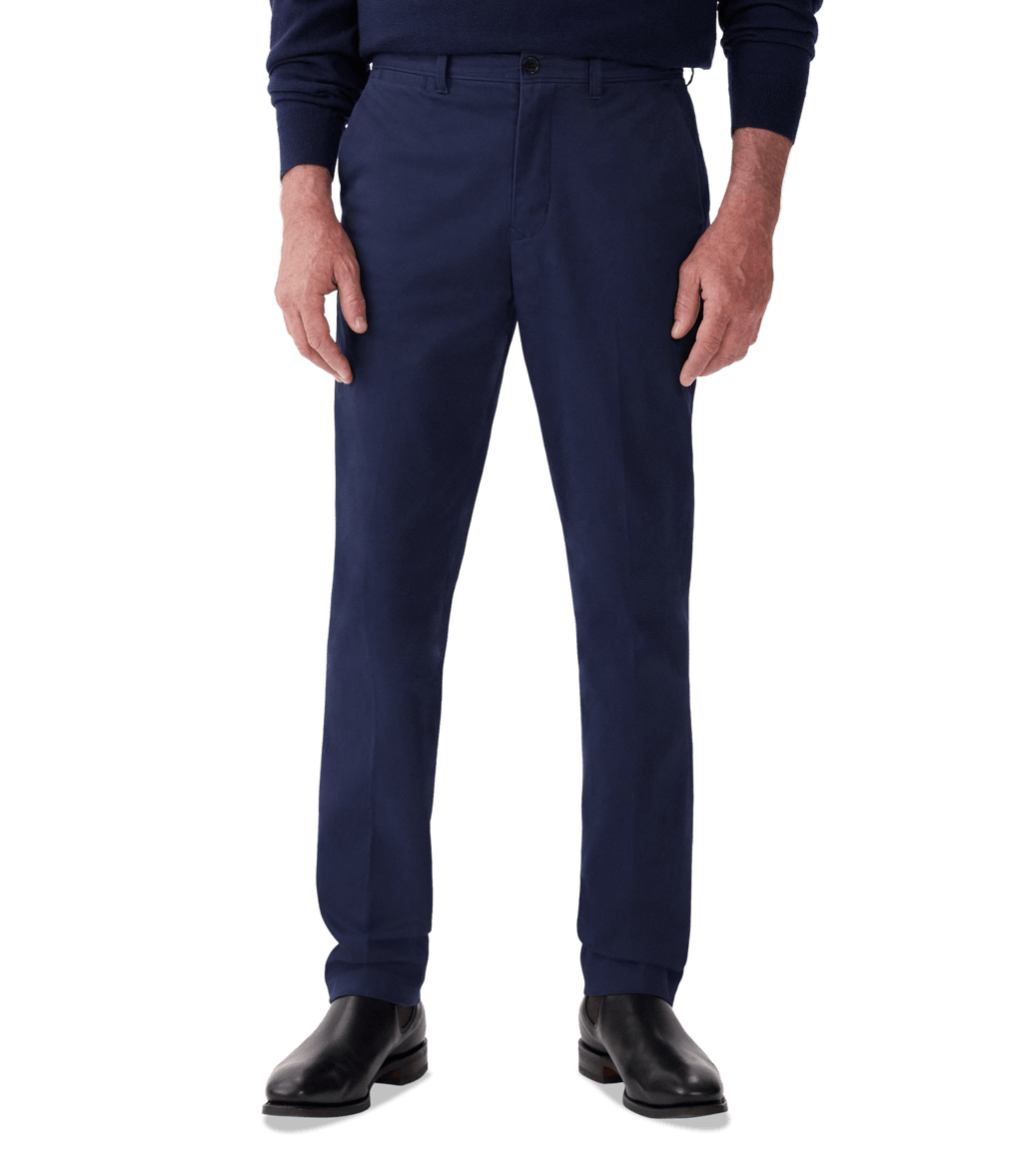 R.M.Williams Berwick stretch cotton chinos in Light Navy – product view two